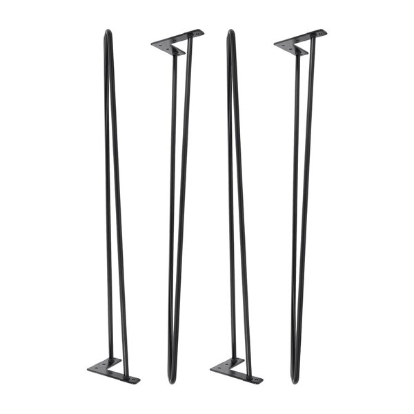 4X Hairpin Table Legs Heavy Duty Black Iron Metal Rods Industrial 13.85 "/18.5" 