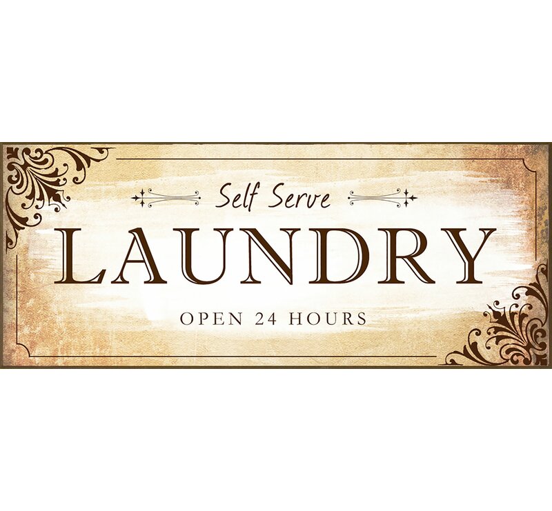 'Self Serve Laundry' Textual Art - Laundry Wall art