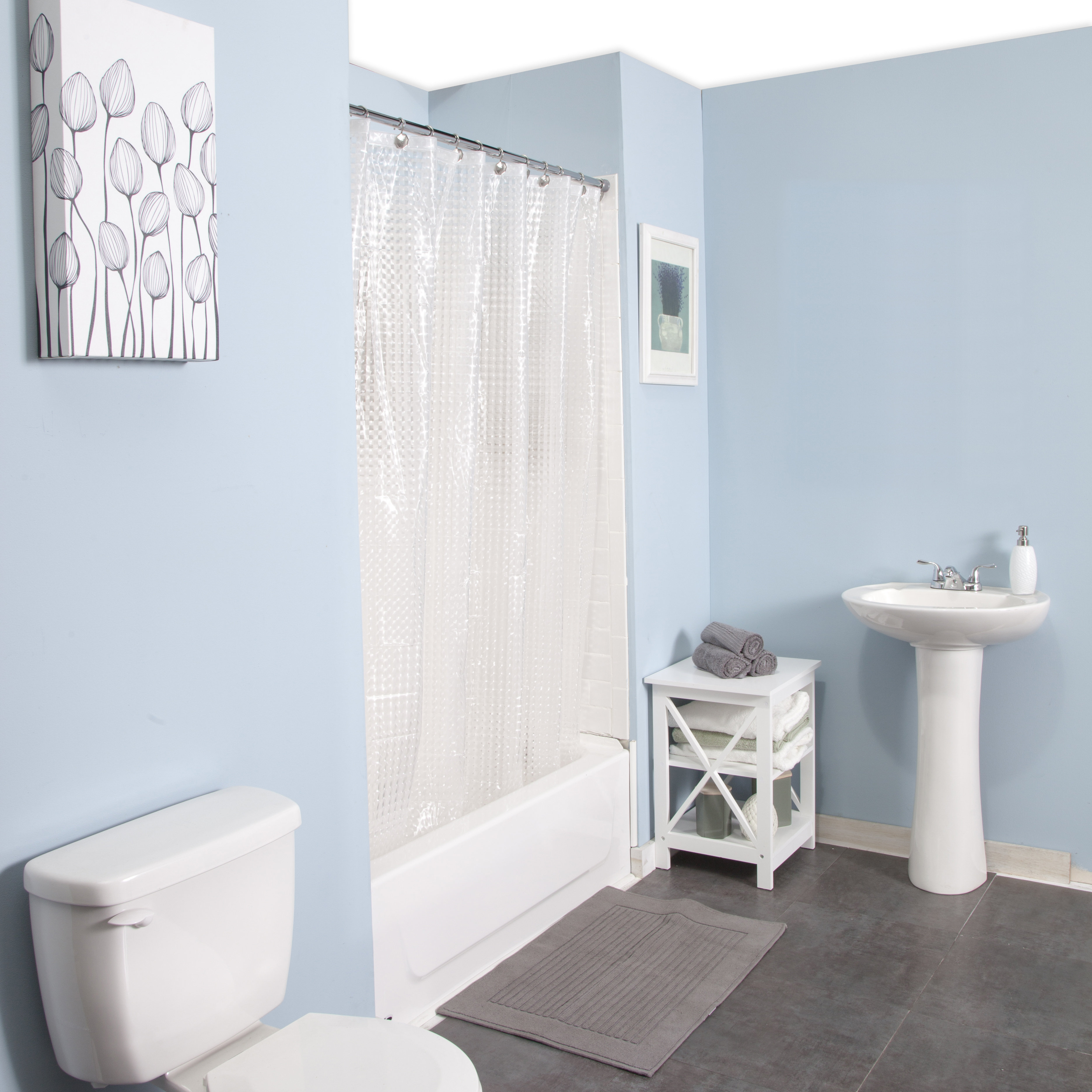 Luxury Plain And Mosaic Bathroom Shower Curtain 180 x 180 cm Hooks Included