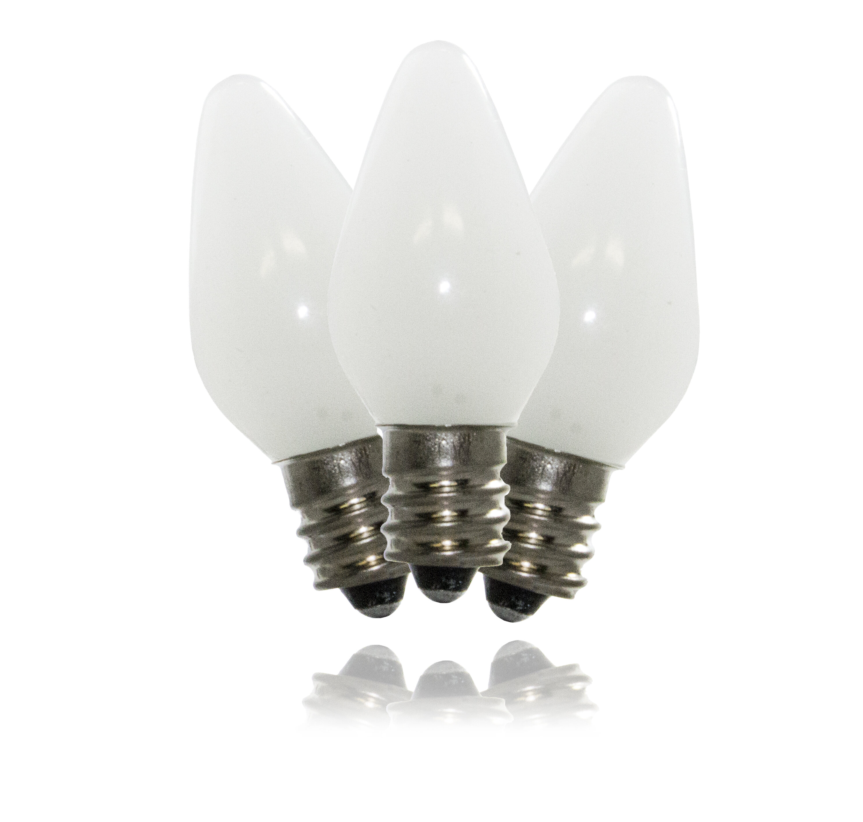 Set of 25 C7 Cold White LED Bulbs,2 SMD LEDs in Each Light Bulb,Christmas Decor