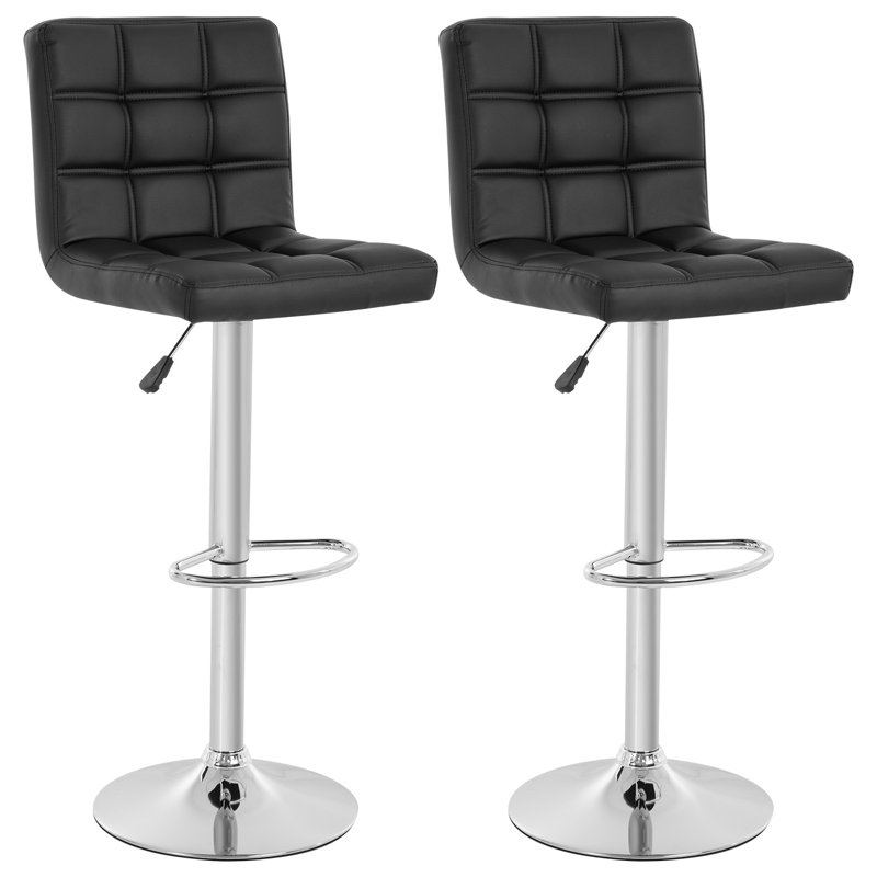 Latitude Run Modern Bar Stool Set Of 2 Barstools Height Adjustable Counter Height Swivel Bar Stool Pu Leather Bar Chairs Hydraulic Dining Room Chairs Home Kitchen Stools Wayfair