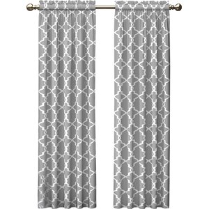 Kaiser Geometric Semi-Sheer Rod Pocket Curtain Panels (Set of 2)