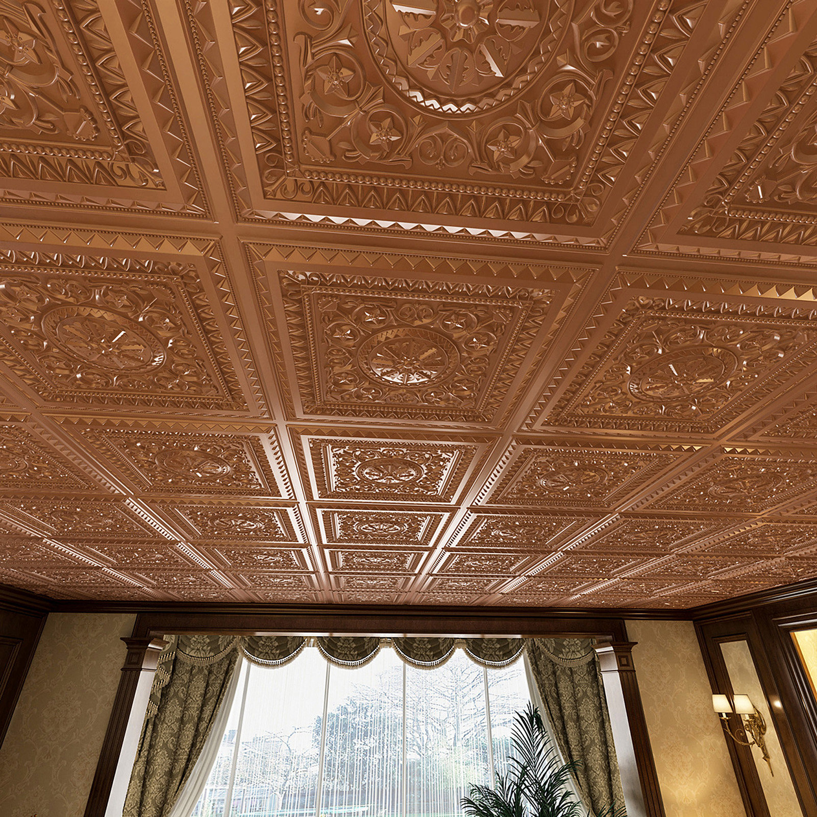 231ac24x2410 Lover's Knot Pvc 2' X 2' Glueup Ceiling Tile