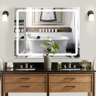 Details about   Dimmable LED Bathroom Mirror Bluetooth Antifog Wall Mount Vanity Lighted Mirror 