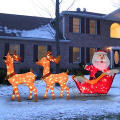Christmas & Winter Home Holiday Seasonal Santa Light Glo LED Yard Decoration 