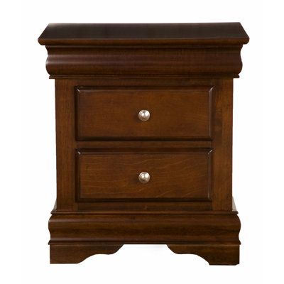 Laperle Rubberwood 2 Drawer Nightstand Alcott Hill