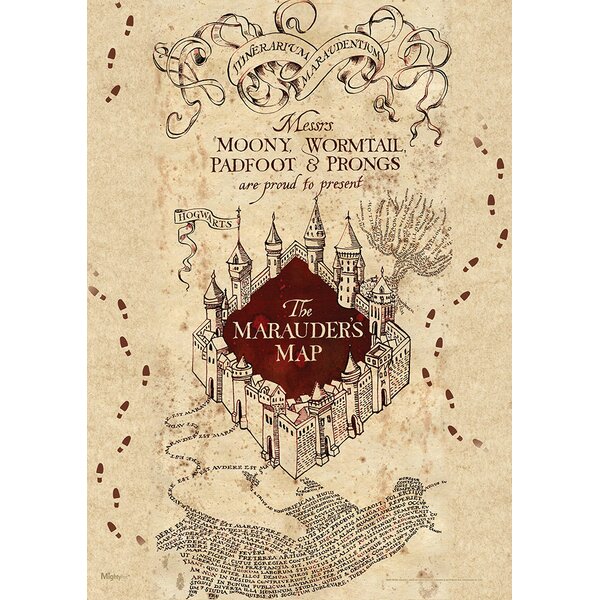 Harry Potter Mischief Maurader's Map 18 oz Ceramic Travel Coffee Mug with Lid 