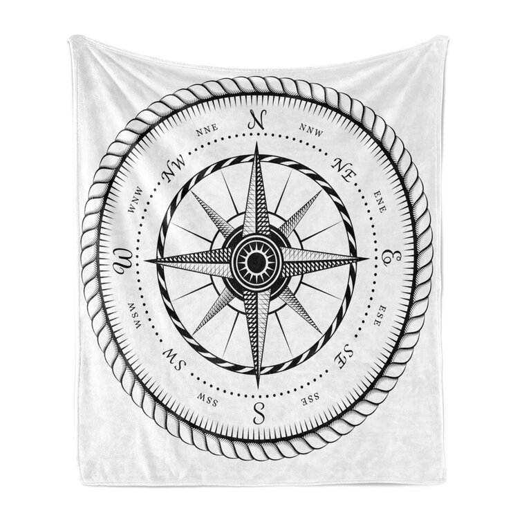50 x 70 Ship Steering Wheel and Anchor Marine Pattern Nautical Elements Traveling Multicolor Cozy Plush for Indoor and Outdoor Use Ambesonne Compass Soft Flannel Fleece Throw Blanket 