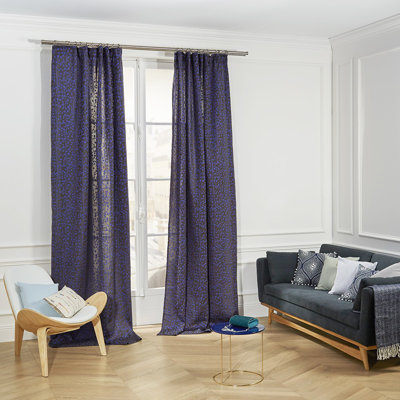Esmeralda Floralflower Room Darkening Pinch Pleat Single Curtain