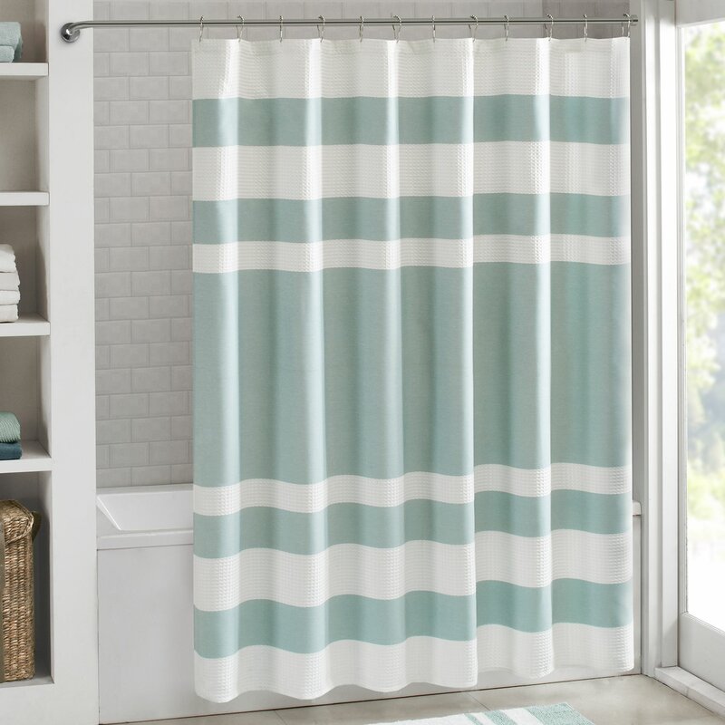 aqua and grey shower curtain