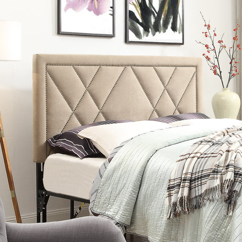 Brayden Studio Honore Nailhead Upholstered Headboard Reviews Wayfair Honore Nailhead Upholstered Headboard