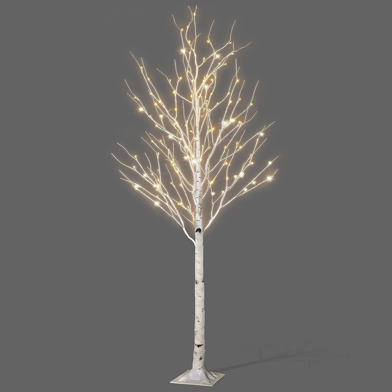 led lit birch snowflake