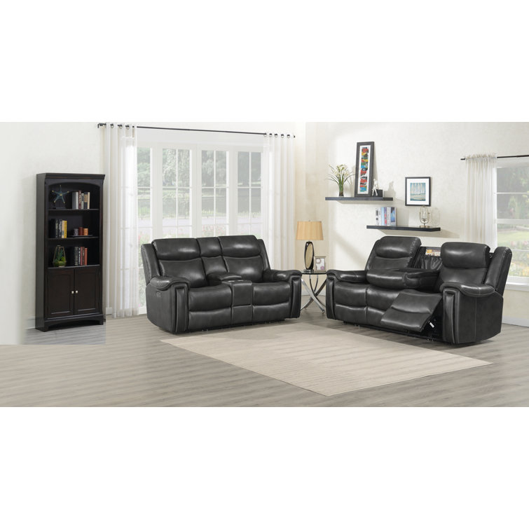 CDecor Home Furnishings Benton 2 Piece Genuine Leather Reclining Living