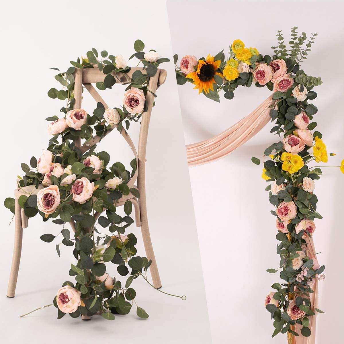 2Pcs/Set Artificial Flower Wall Panels Hanging Rose Wedding Background Decor 