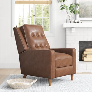 mary genuine leather manual recliner