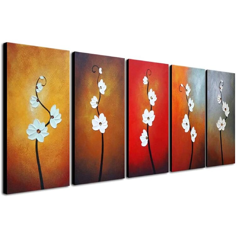 Hand-painted Flower Tree Canvas Abstract Painting Print Art Wall Decor No