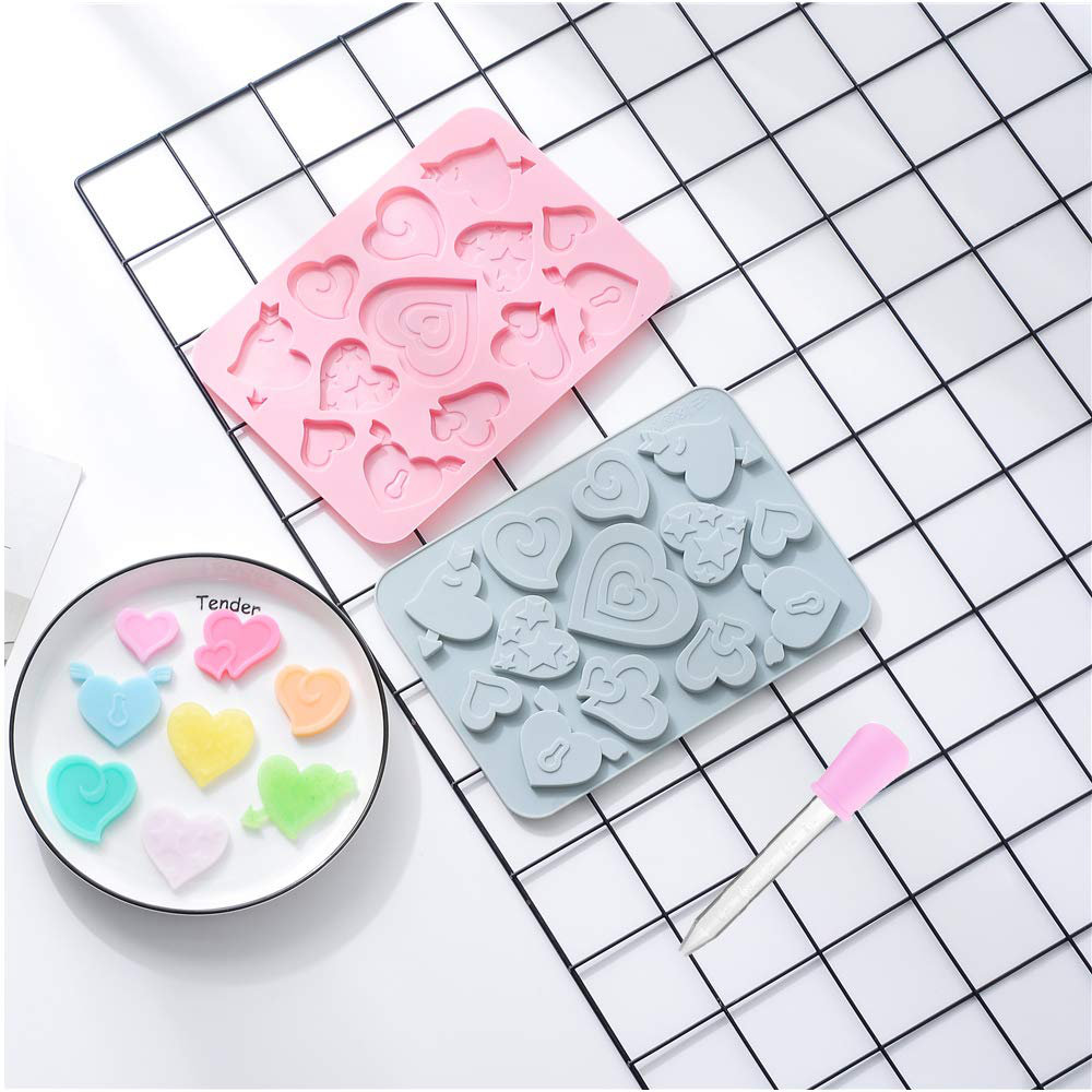 3D Silicone Chocolate Mold Candy Cookie Heart Shape Cake Decors Baking Mould DIY 