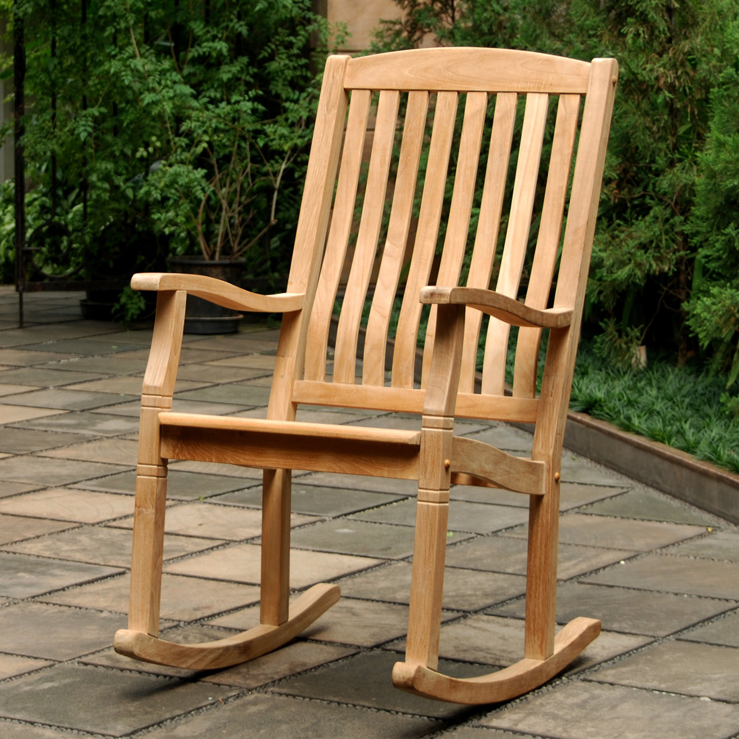 Cynthia Porch Teak Rocking Chair Reviews Birch Lane