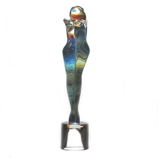 Stunning Mid-Century Modern Art Glass Abstract Sculpture 13 Heavy Lead Crystal Figurine 6 Lbs