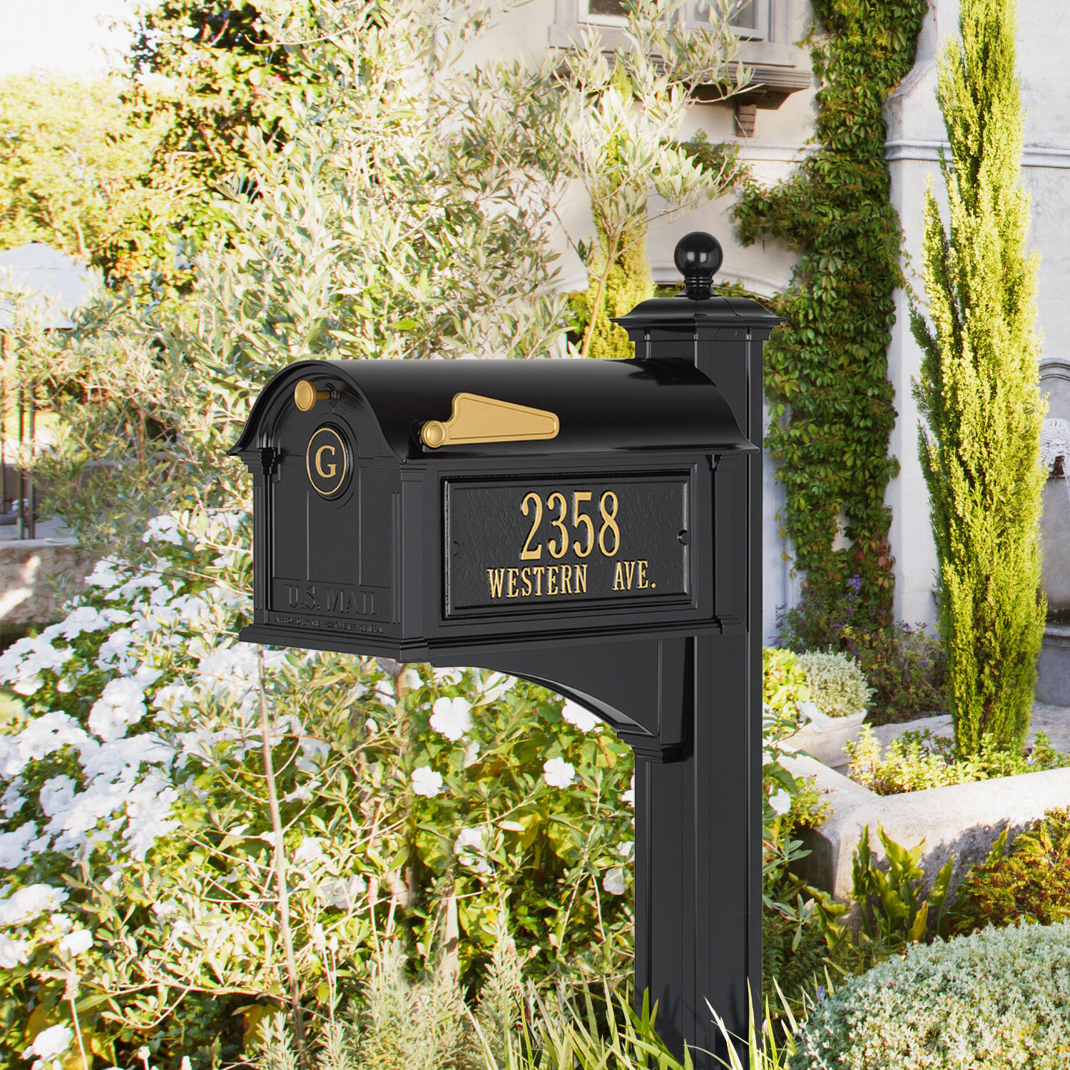 Black By Whitehall Products Balmoral Mailbox 