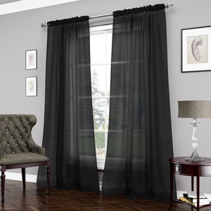 Carrington Solid Sheer Rod Pocket Single Curtain Panel