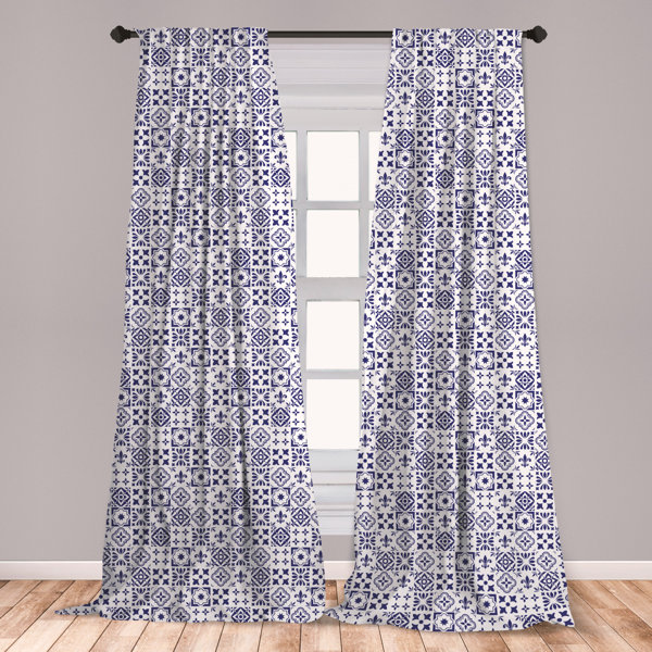 Indigo And White Curtains Wayfair