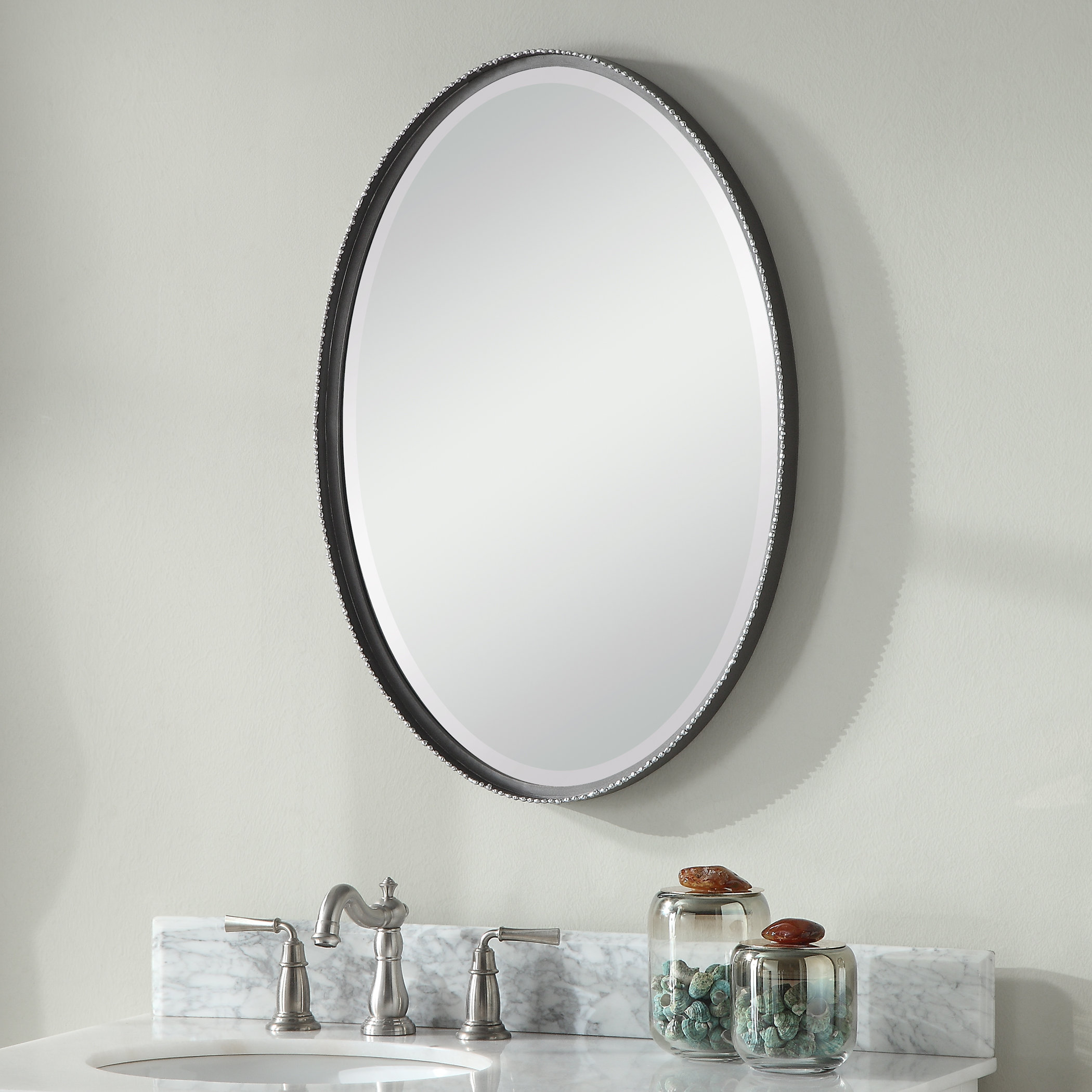oval beveled mirror