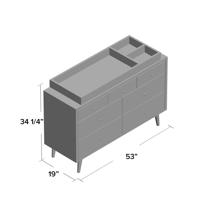palma 7 drawer double dresser
