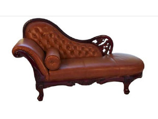Go to store & view more images Joseph Louis Home Furnishings Leather Chaise Lounge