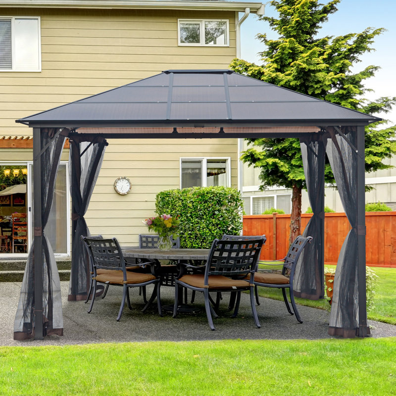 Freeport Park Picard Hardtop 12 Ft W X 10 Ft D Aluminum Patio Gazebo Reviews Wayfair