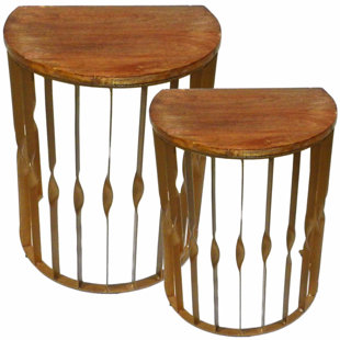Merrell Wood/Metal 2 Piece Nesting Table