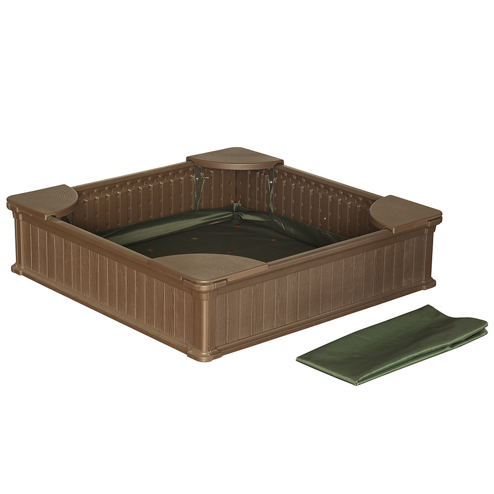 Vandue Corporation 48.6" x 11.8" Plastic Sandbox with Cover & Reviews Wayfair