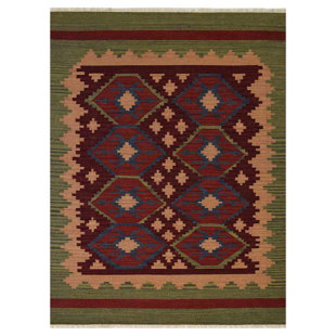 Modern Green Area Rugs Allmodern Clairville Hand Woven Wool Burgundy Olive Area Rug