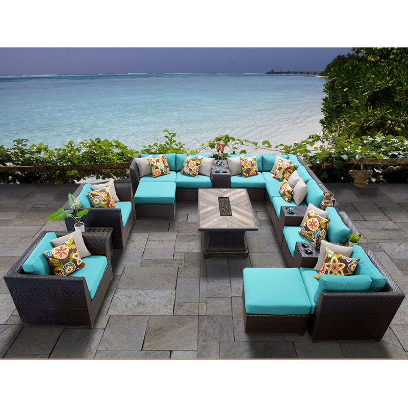 Sol 72 Outdoor Tegan 17 Piece Sectional Seating Group with Cushions