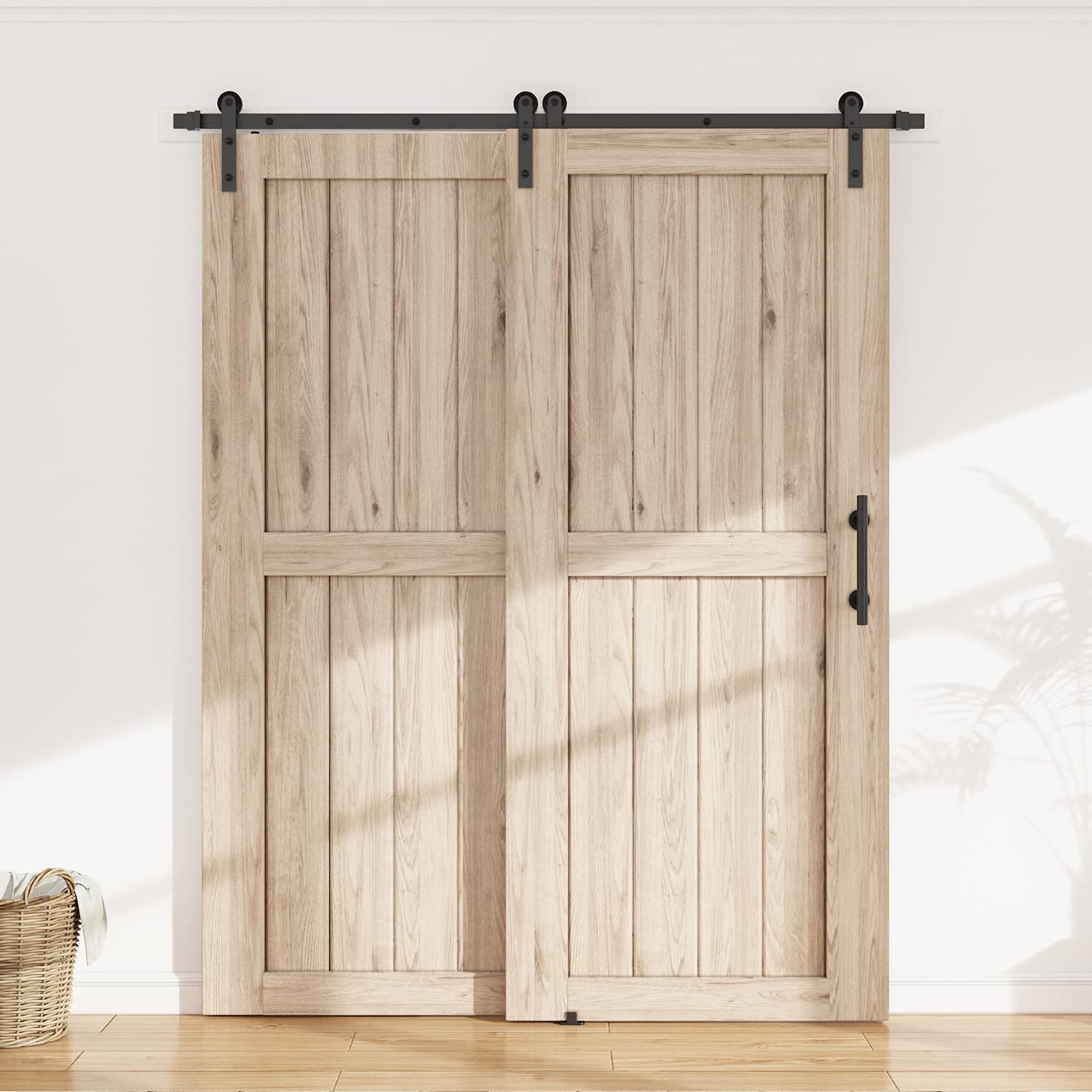 Lazio Sliding Single Bypass Double Door Barn Door Hardware Kit ...