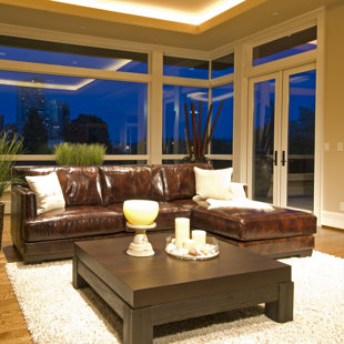 Davis Leather Sectional by Elements Fine Home Furnishings