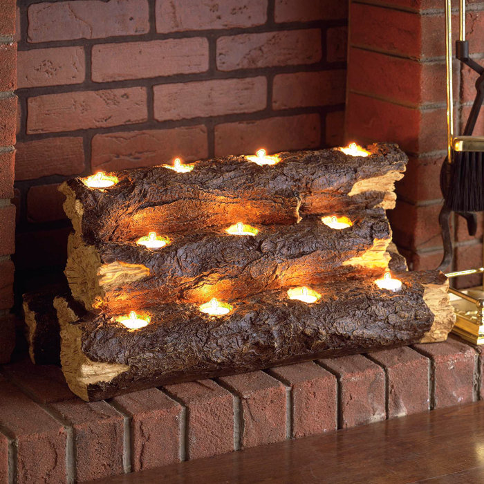 Wildon Home Tealight Fireplace Decorative Logs Reviews Wayfair Ca