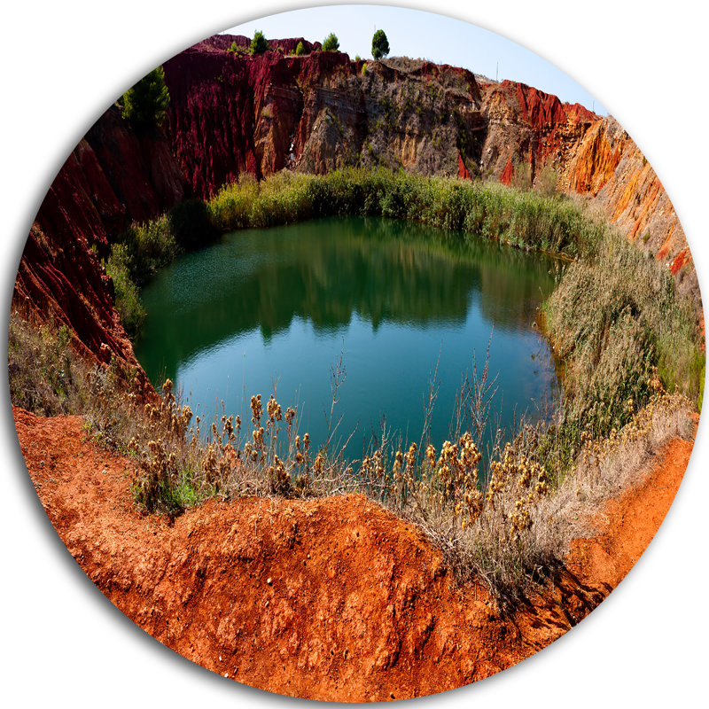 Designart Bauxite Mine With Lake Photographic Print On Metal Wayfair
