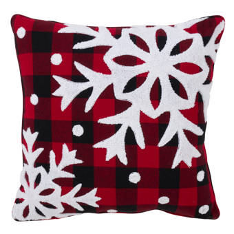 The Holiday Aisle Shaver Buffalo Plaid Big Snowflake Design Cotton