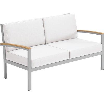 Caspian Loveseat With Cushions Sol 72 Outdoor Cushion Color Eggshell White