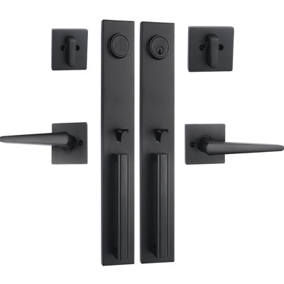 Modish Handleset with Single Cylinder Deadbolt and Door and Rosette