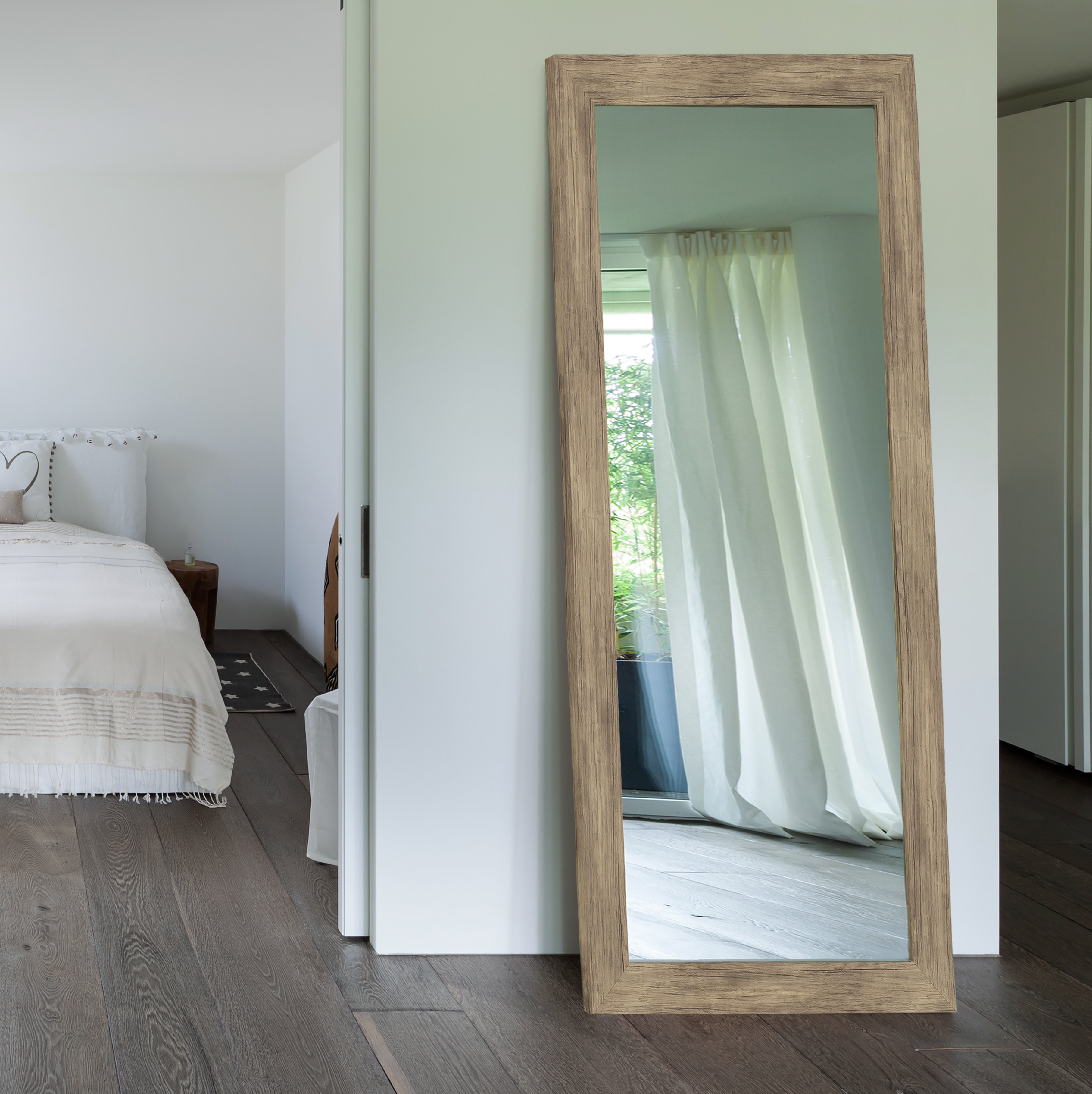 Mistana Areli Weathered Sand Barnwood Wall Mirror Reviews Wayfair