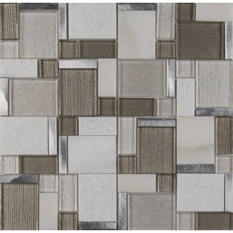 Msi Magica Random Sized Glass Stone Mosaic Tile In Gray Brown Wayfair