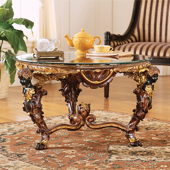 Louis Xiv Coffee Table With Gl Top Louis Xiv Coffee Table With Gl Top