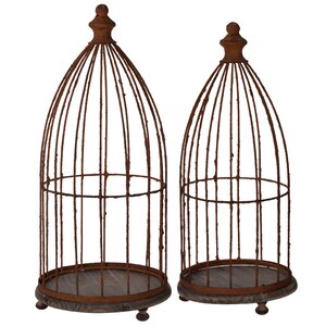 Glendive 2 Piece Decorative Bird Cage Set