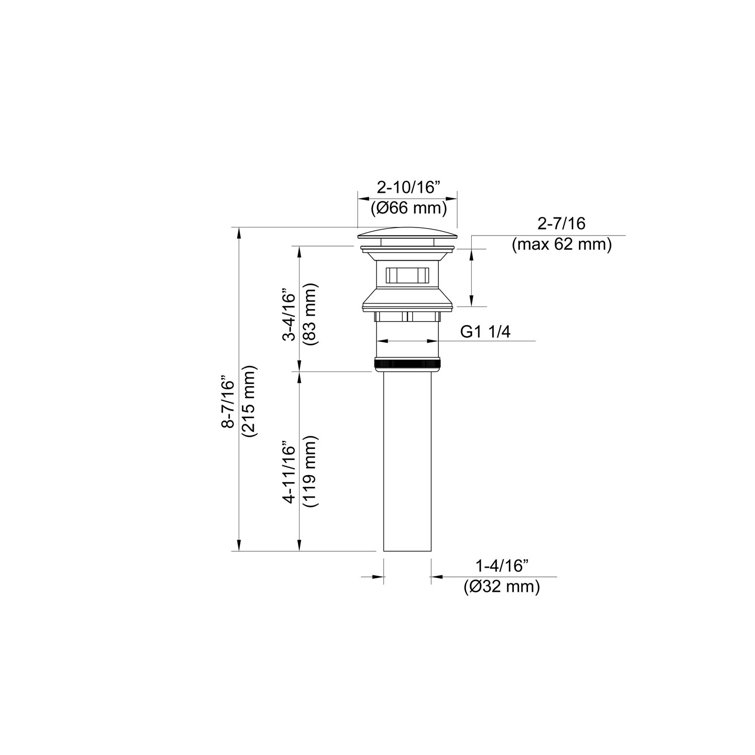 Pop-Up Bathroom Sink Drain with Overflow