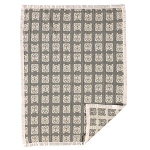 Muslin Jacquard Owl Blanket