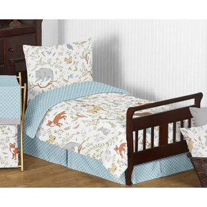 Woodland Toile 5 Piece Toddler Bedding Set