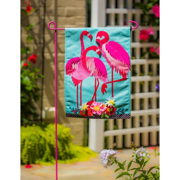 Pink Flamingos Palm Tree Garden Yard Flag 