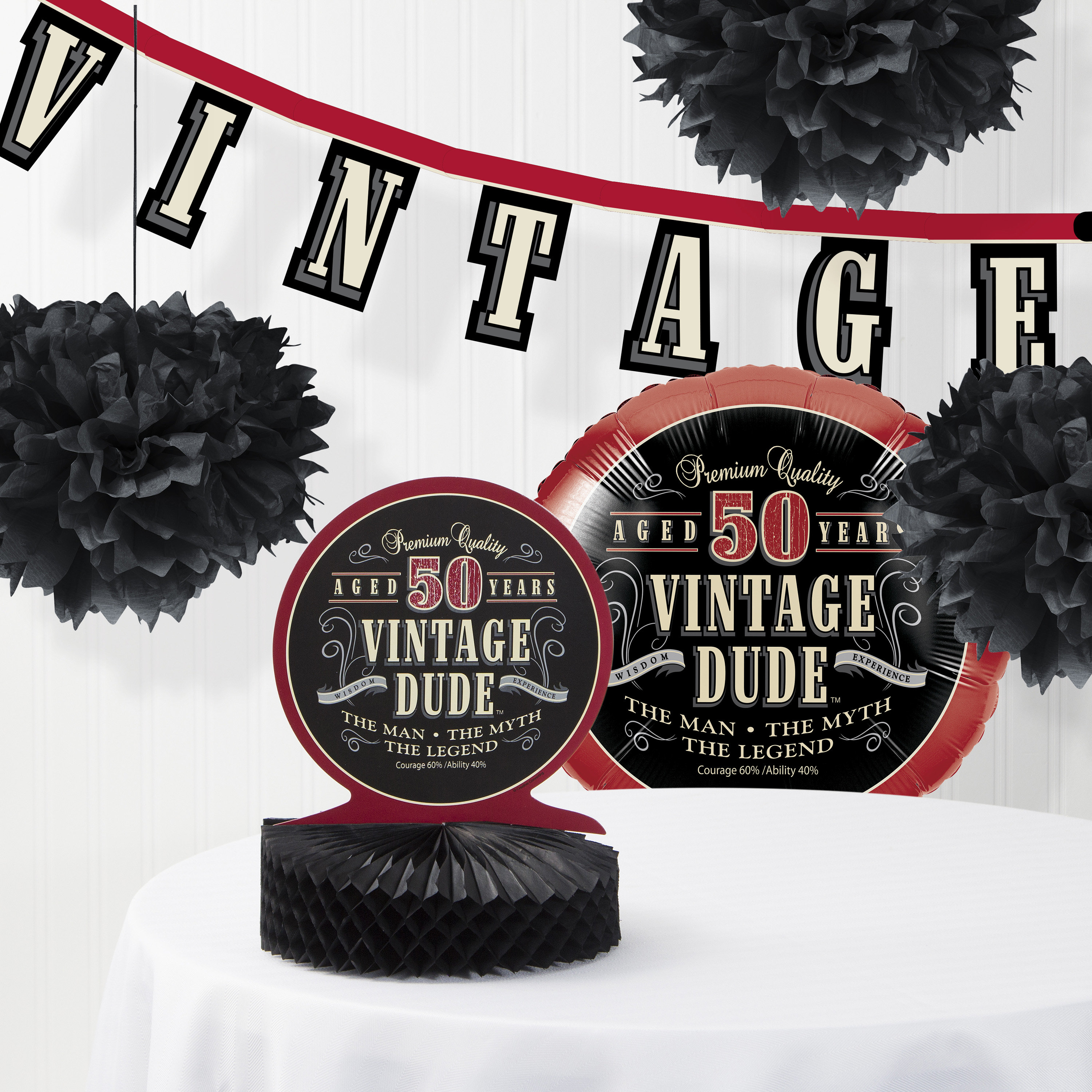 The Party Aisle 6 Piece Vintage Dude Disposable Decoration Kit Wayfair